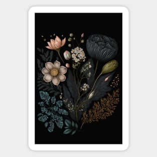 Dark Victorian Floral Art Magnet